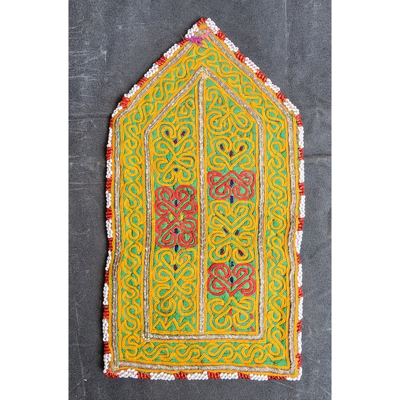 Kuchi Embroidered Pouch Wallet Central Asian Handmade Beaded S-Figure Motif - Picture 2 of 9